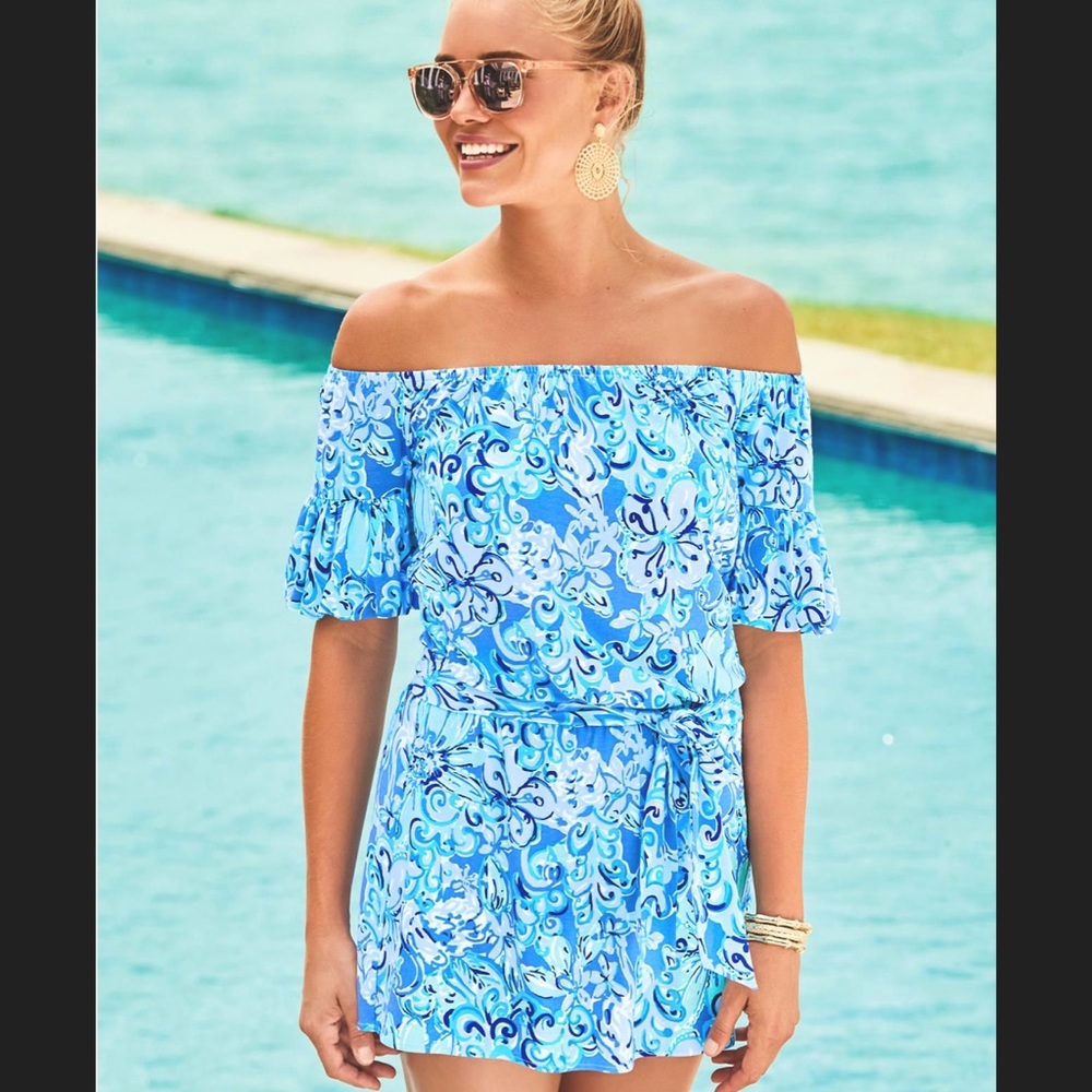 LILLY PULITZER Samia Off the Shoulder Romper S